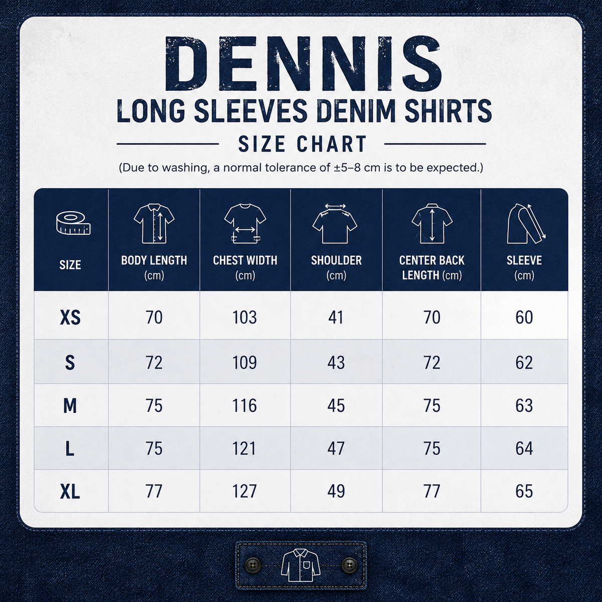 DENNIS Long sleeves Denim Shirts