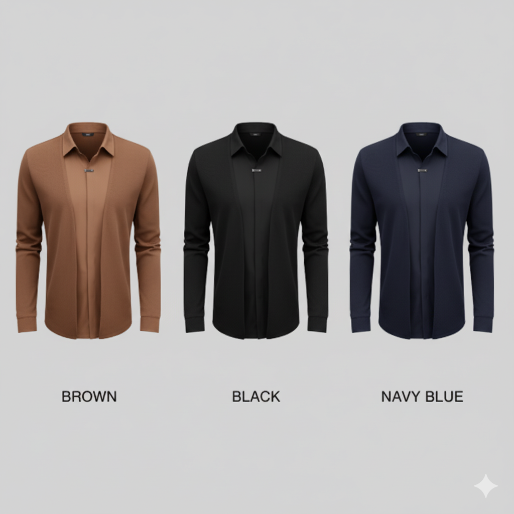 Ashmere Cardigan Layered Premium Polo Shirt