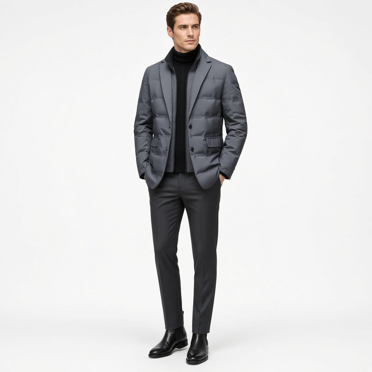 RUTH Padded Blazer with Zipper Layer