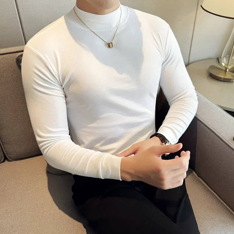 ELIO Premium Mock Neck Long Sleeve Shirt