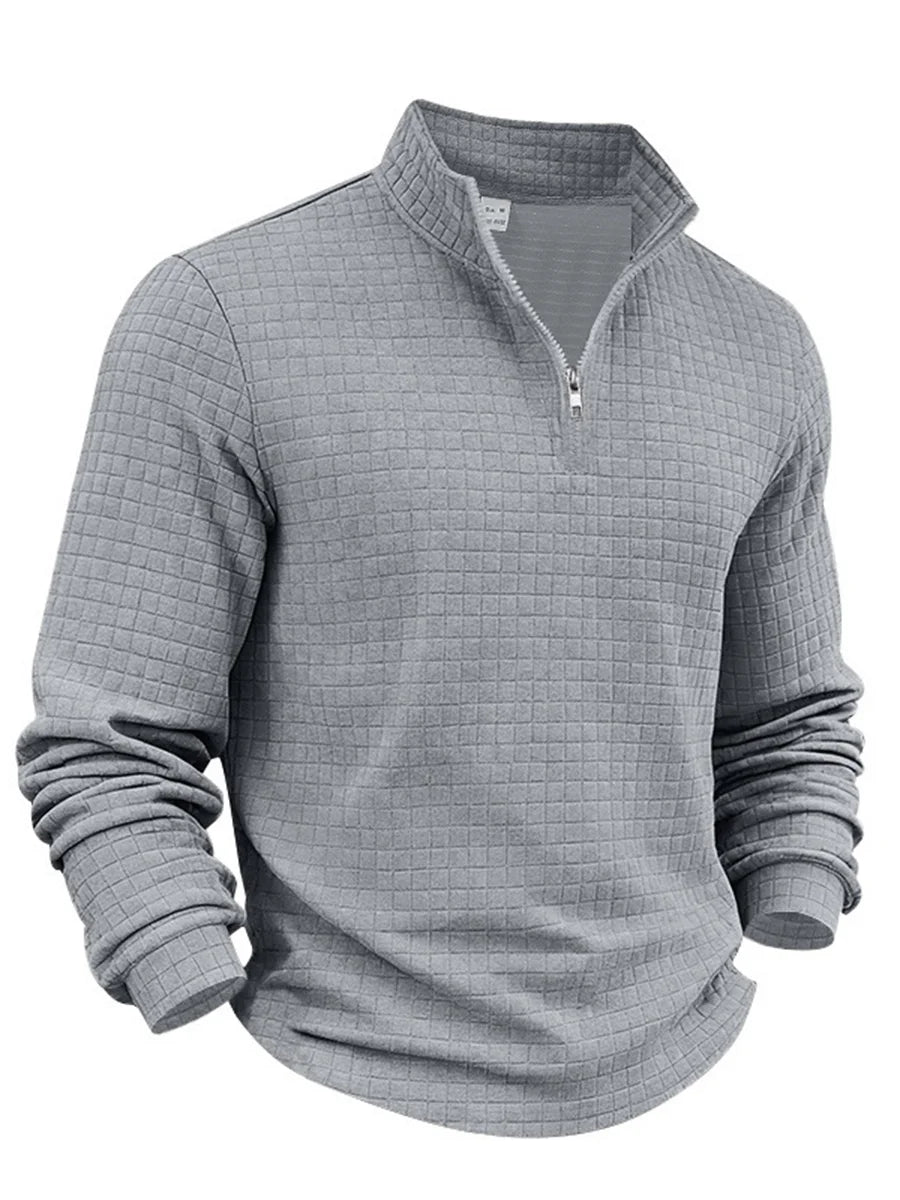 Astrix Quarter-Zip Checkered Sweatshirt
