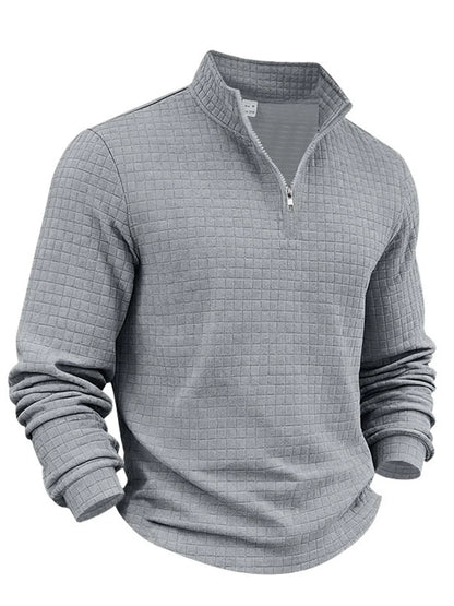 Astrix Quarter-Zip Checkered Sweatshirt