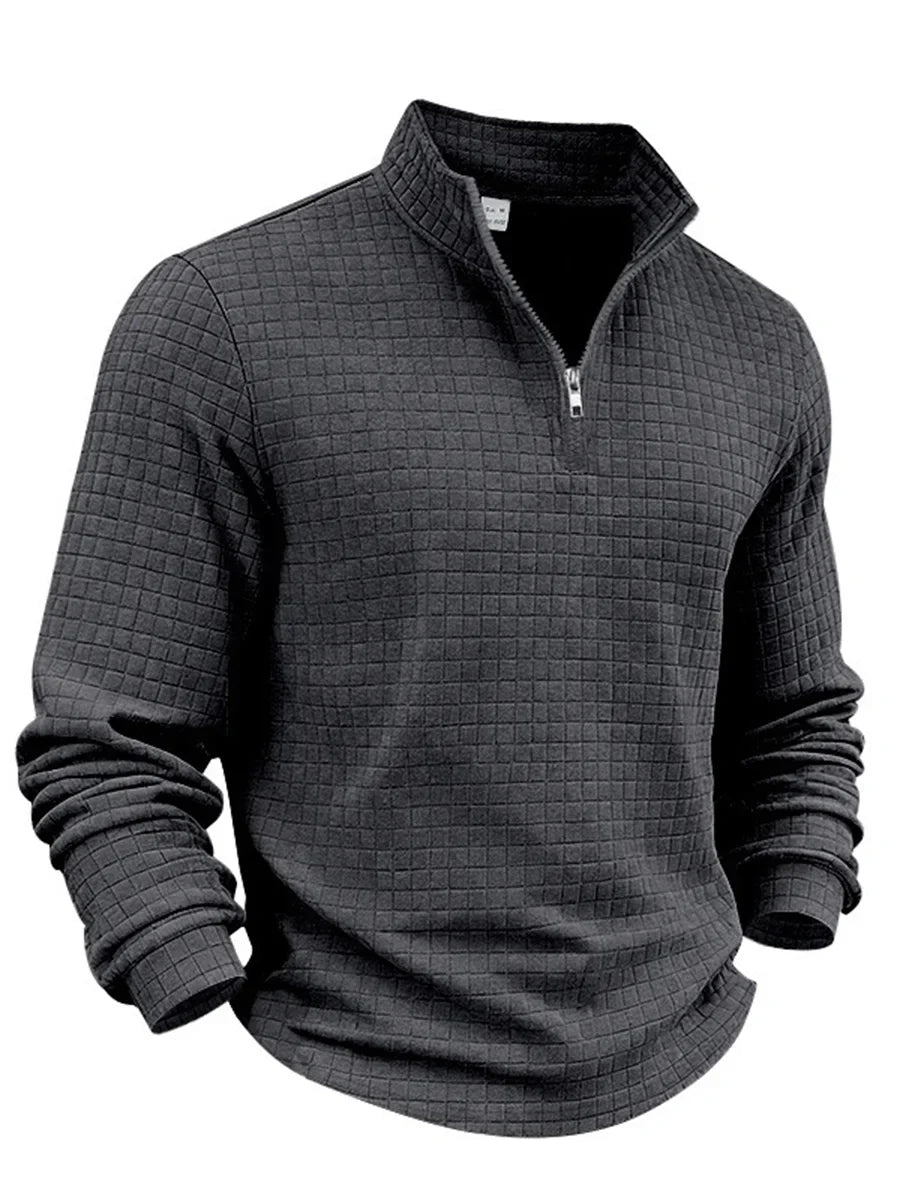 Astrix Quarter-Zip Checkered Sweatshirt