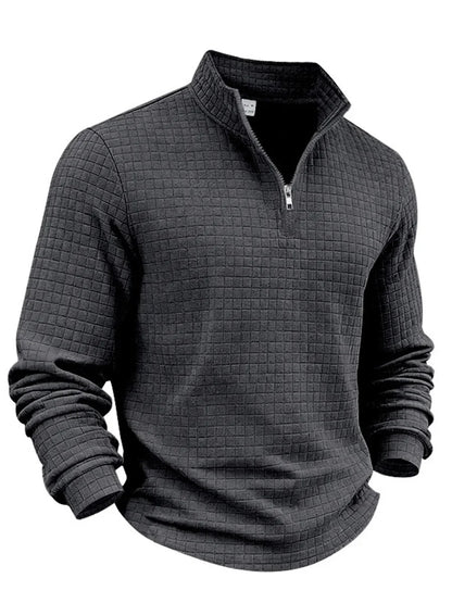 Astrix Quarter-Zip Checkered Sweatshirt