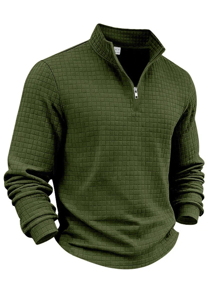 Astrix Quarter-Zip Checkered Sweatshirt