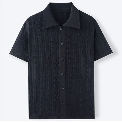 DUXE Button-Up Knit Polo