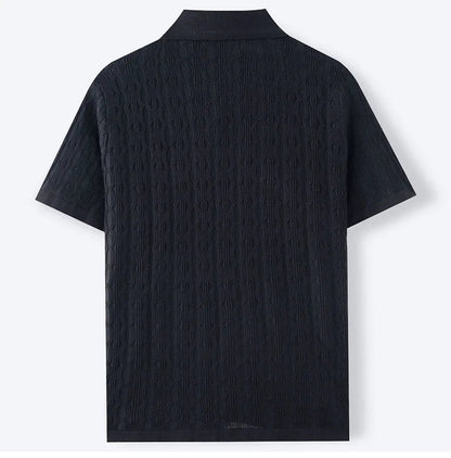 DUXE Button-Up Knit Polo