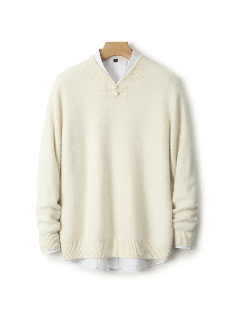 BORIO Cashmere Buckle-Up Sweater
