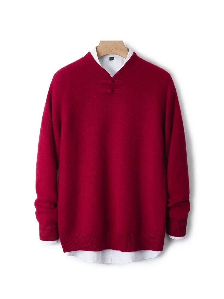 BORIO Cashmere Buckle-Up Sweater