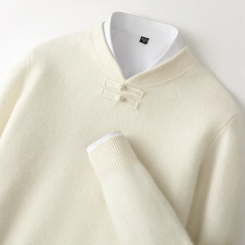 BORIO Cashmere Buckle-Up Sweater