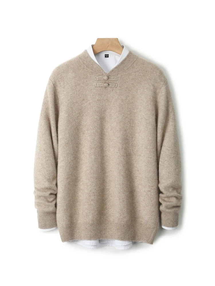 BORIO Cashmere Buckle-Up Sweater