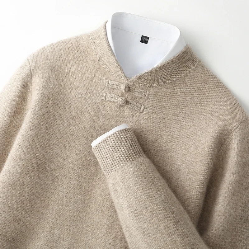BORIO Cashmere Buckle-Up Sweater