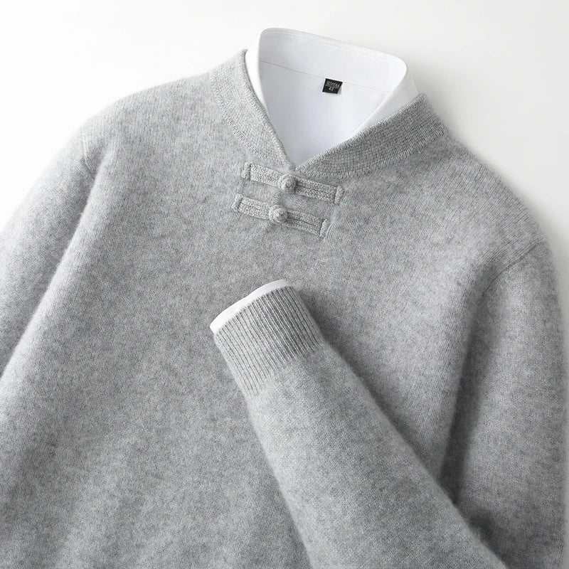 BORIO Cashmere Buckle-Up Sweater