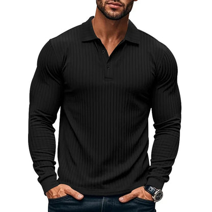 MILLER Long-Sleeve Ribbed Polo