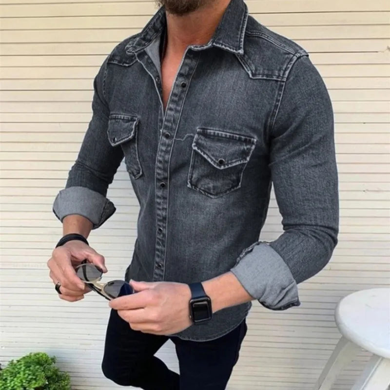 DENNIS Long sleeves Denim Shirts
