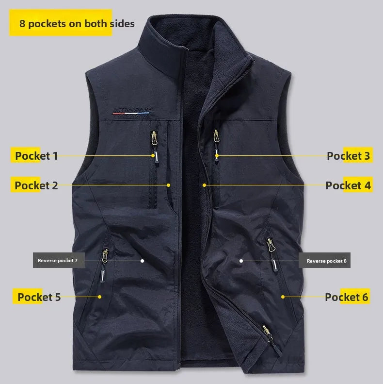 SANDO Multi-pockets Fleece Vest