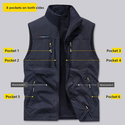 SANDO Multi-pockets Fleece Vest