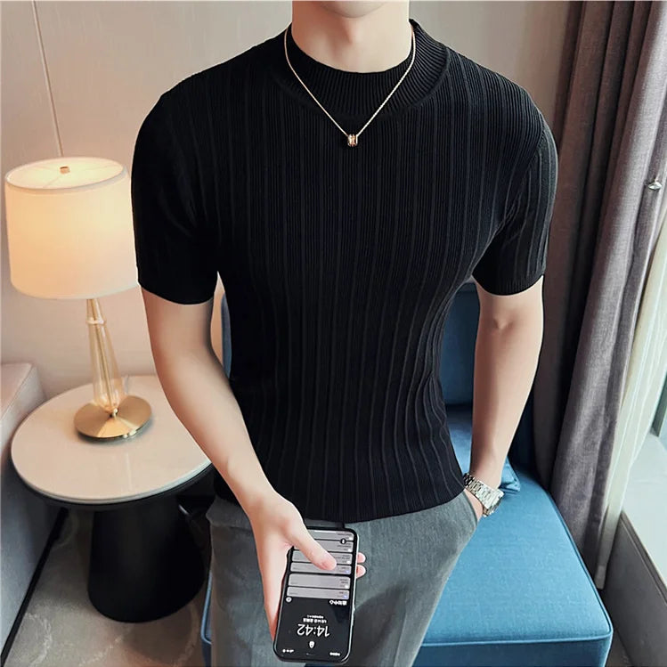 Baldwin Ribbed Mock Neck Tee