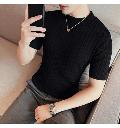 Baldwin Ribbed Mock Neck Tee