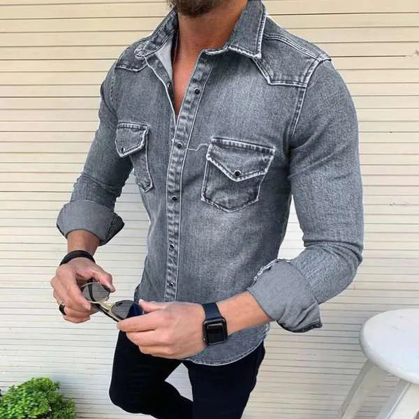 DENNIS Long sleeves Denim Shirts