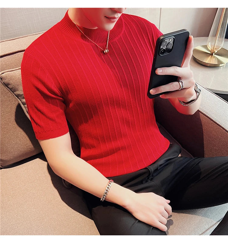 Baldwin Ribbed Mock Neck Tee