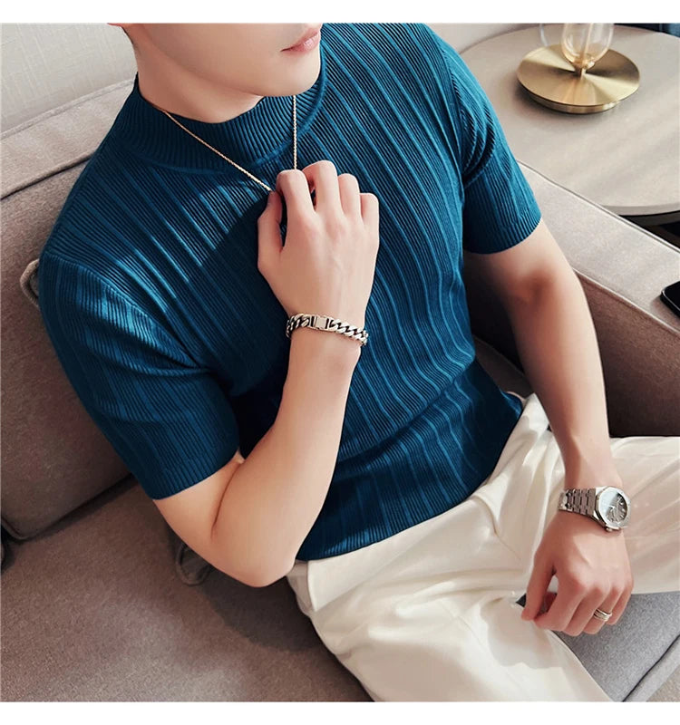 Baldwin Ribbed Mock Neck Tee