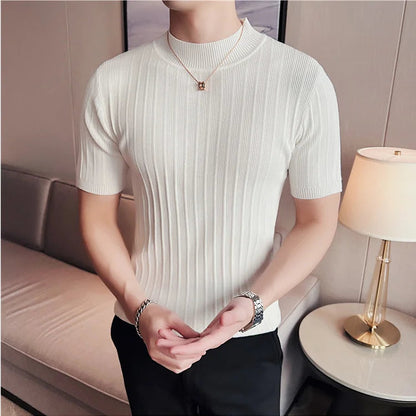 Baldwin Ribbed Mock Neck Tee