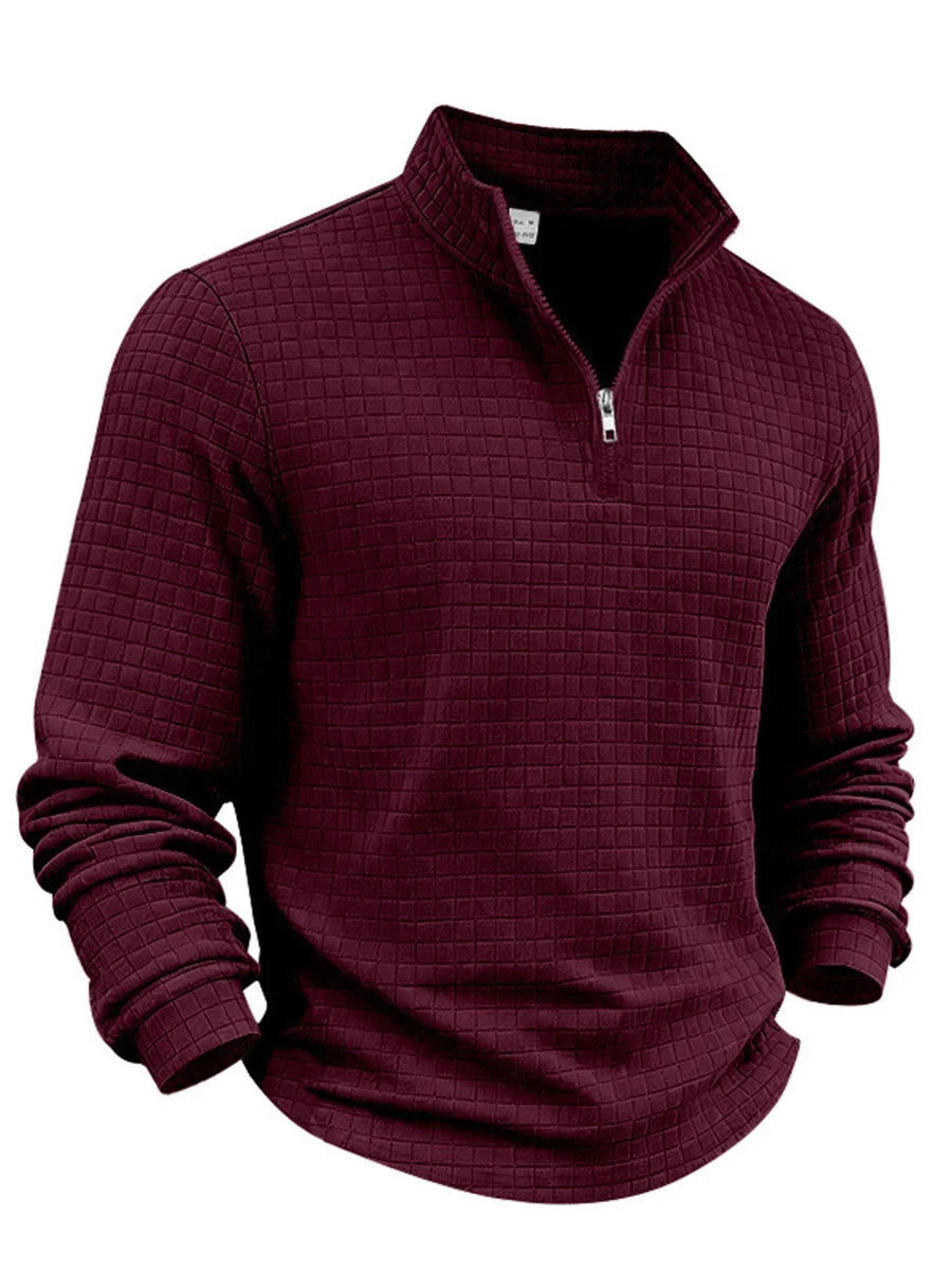 Astrix Quarter-Zip Checkered Sweatshirt