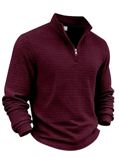 Astrix Quarter-Zip Checkered Sweatshirt