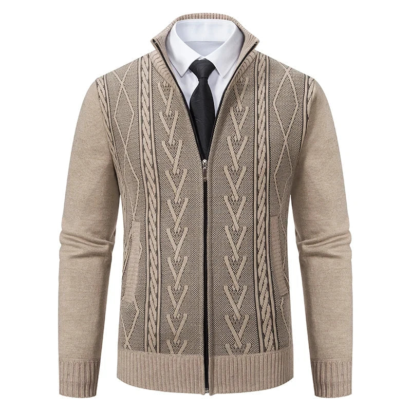 RONAL Cashmere Knitted Zipper Sweater
