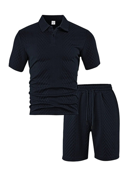 CAPRI Knit Polo & Drawstring Shorts Set