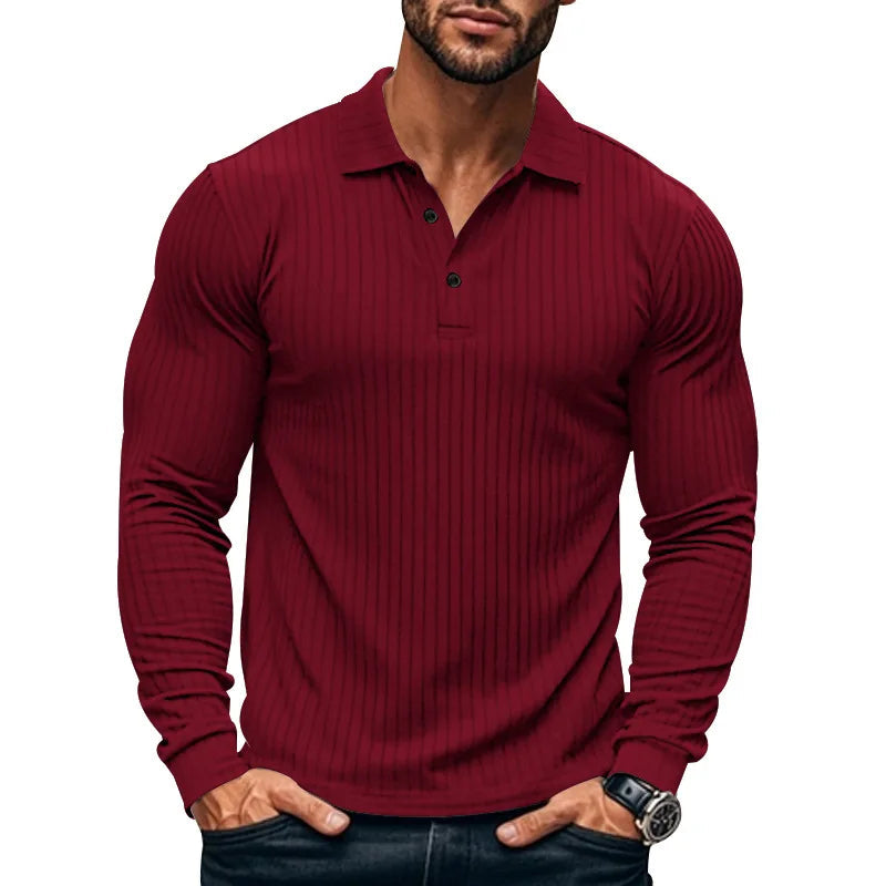MILLER Long-Sleeve Ribbed Polo