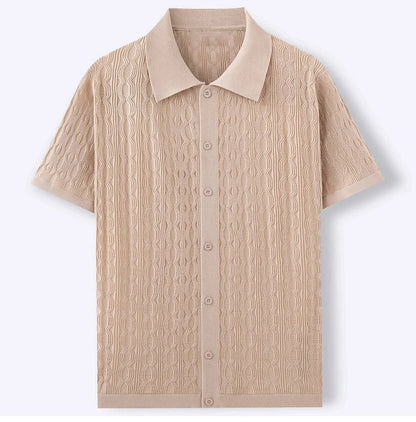 DUXE Button-Up Knit Polo