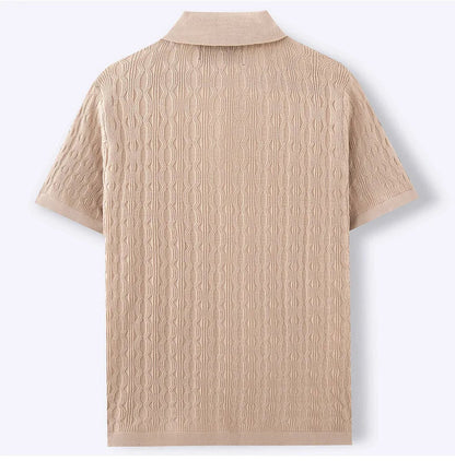 DUXE Button-Up Knit Polo