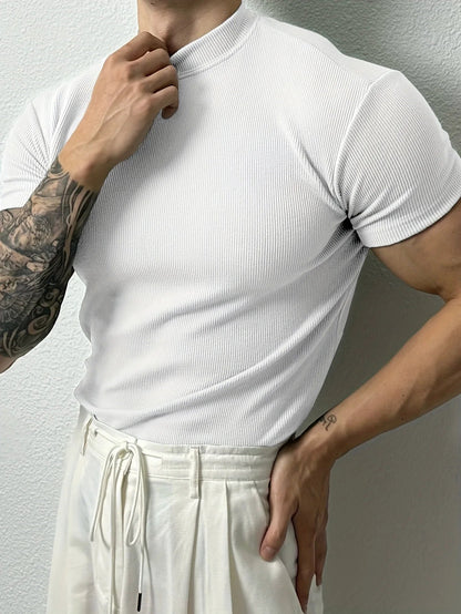 LEO Funnel Neck Essential Knit Tee