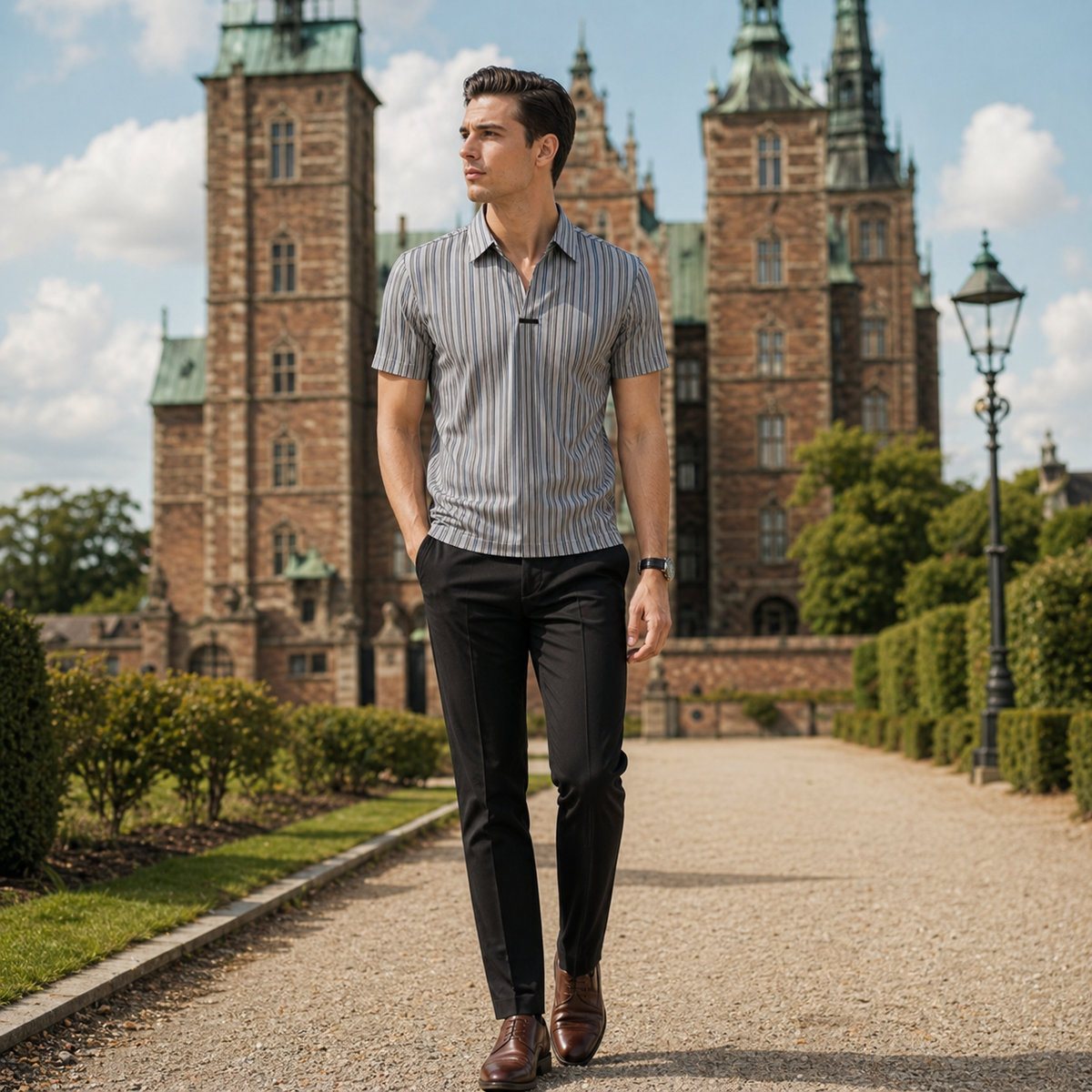 ADRIANO Breathable Silk Striped Shirt