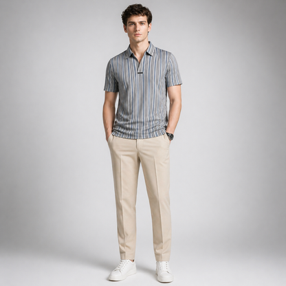 ADRIANO Breathable Silk Striped Shirt