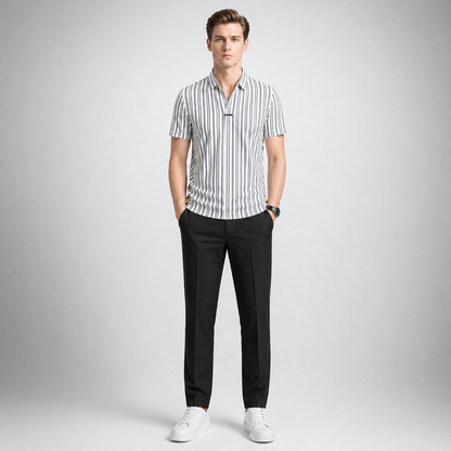 ADRIANO Breathable Silk Striped Shirt