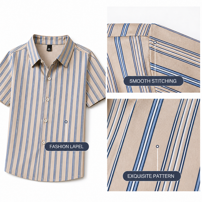 ADRIANO Breathable Silk Striped Shirt