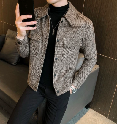 AEGO Wool Check Jacket