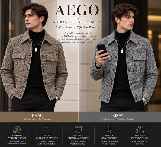 AEGO Wool Check Jacket