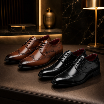 AMBERD Brogue Derby Leather Shoes