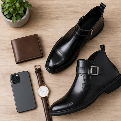 ANTON Leather Ankle Boots