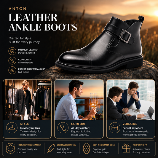 ANTON Leather Ankle Boots