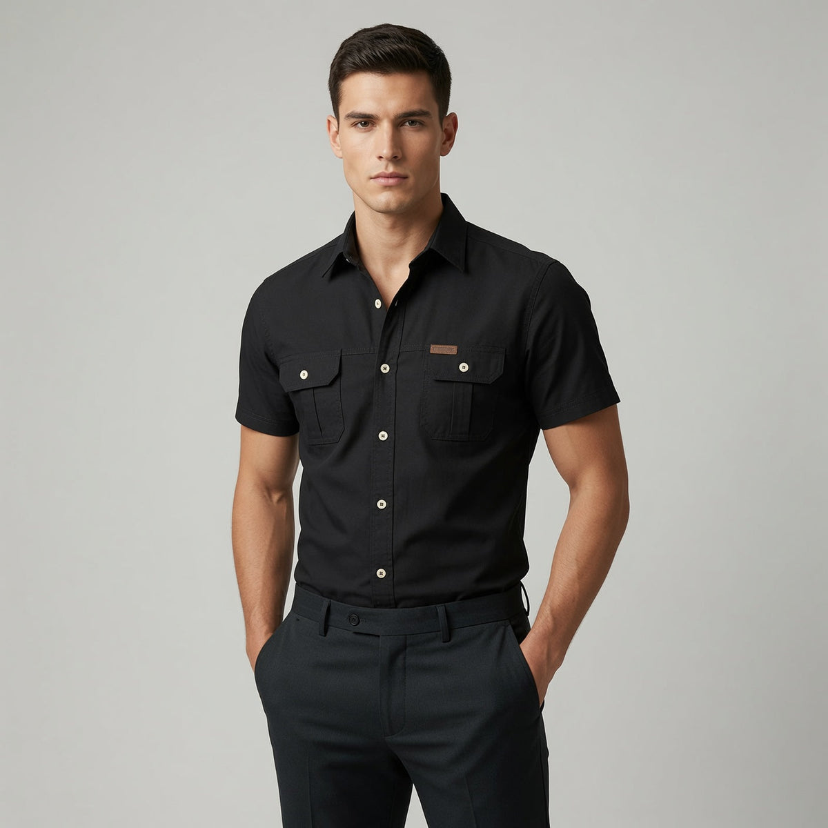 ANXON Double Pocket Polo Shirt