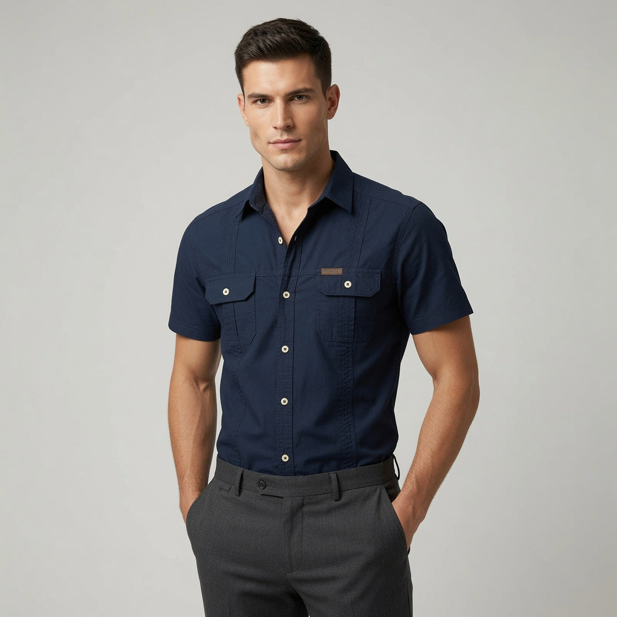 ANXON Double Pocket Polo Shirt