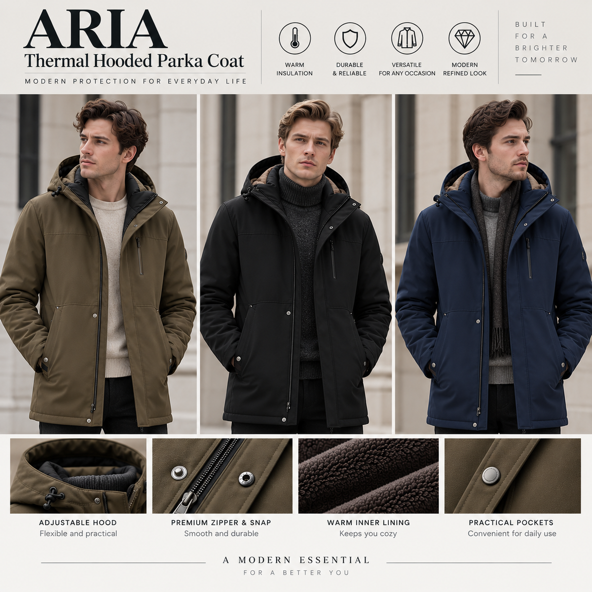 ARIA Thermal Hooded Parka Coat