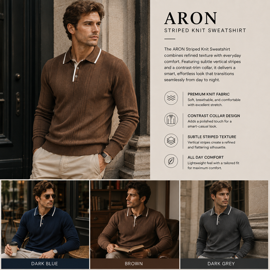 ARON Striped Knit Sweatshirt