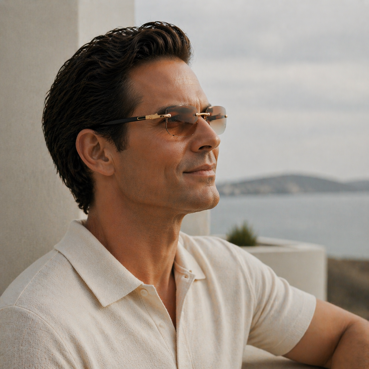 AURA Rimless Rectangle Tinted Shades