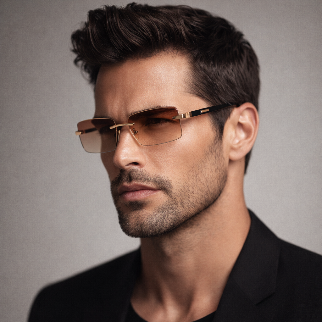 AURA Rimless Rectangle Tinted Shades